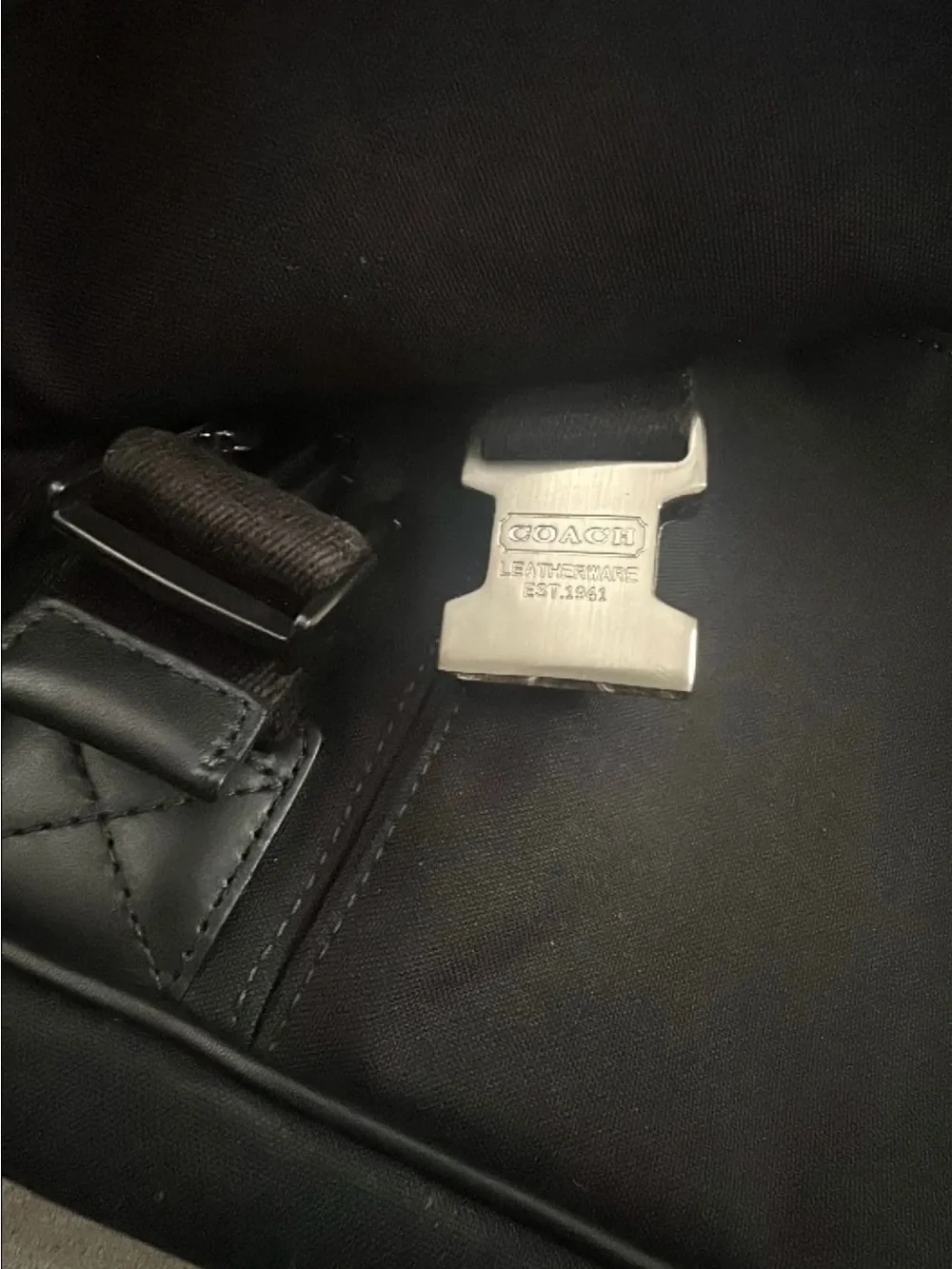 Coach Black Canvas and Leather Crossbody Messenger